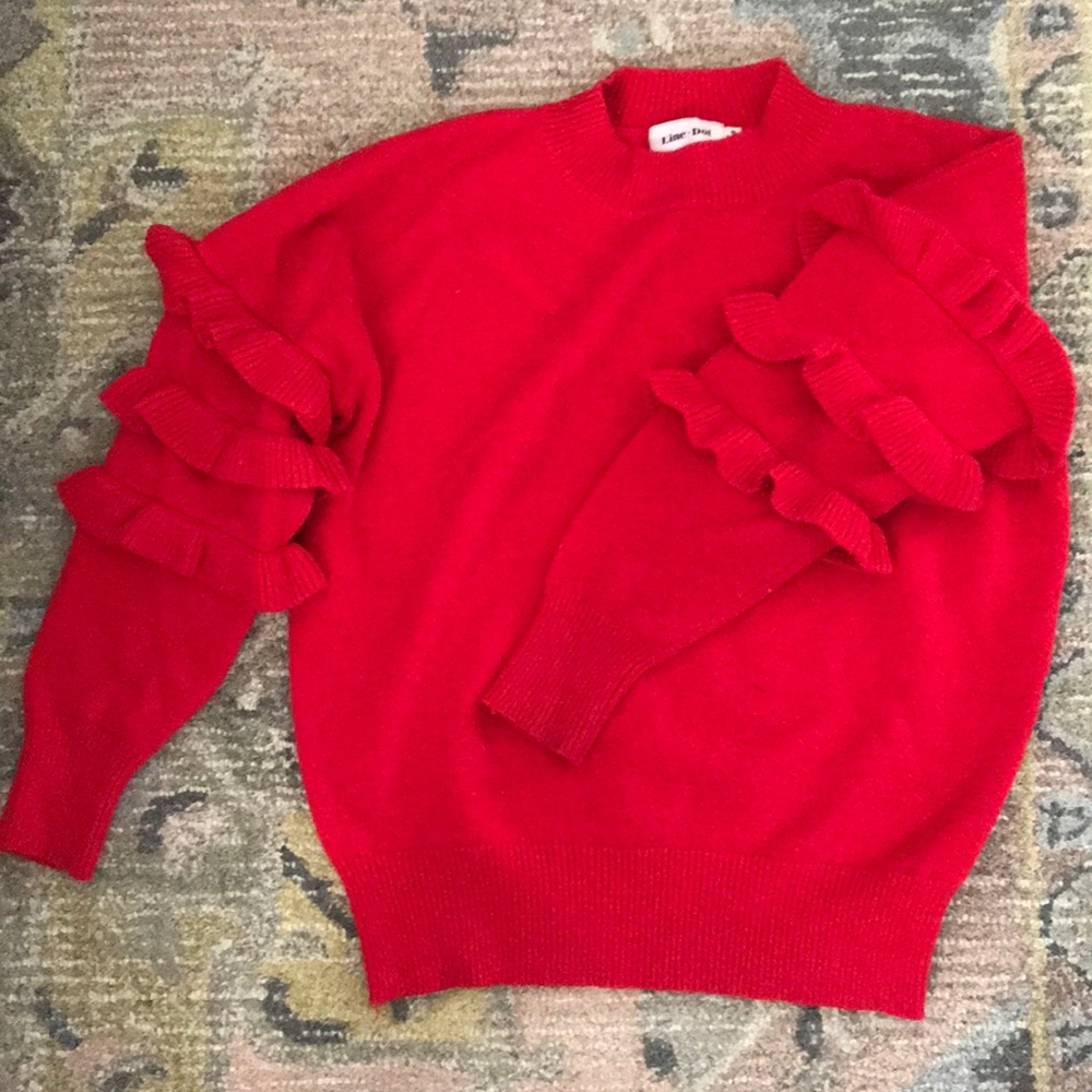 Line + Dot Red Sweater